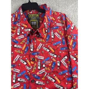 Dixxon Flannel Co Bowser Gas Pump Print Party Wear Shirt Mens 5X Short Sleeve